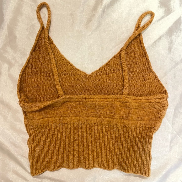 Earthy Yellow Knit Crop Top - Picture 2 of 2